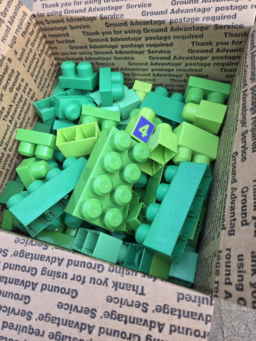 MEGA BLOKS Building Blocks Bundle - All Green, Different Sizes